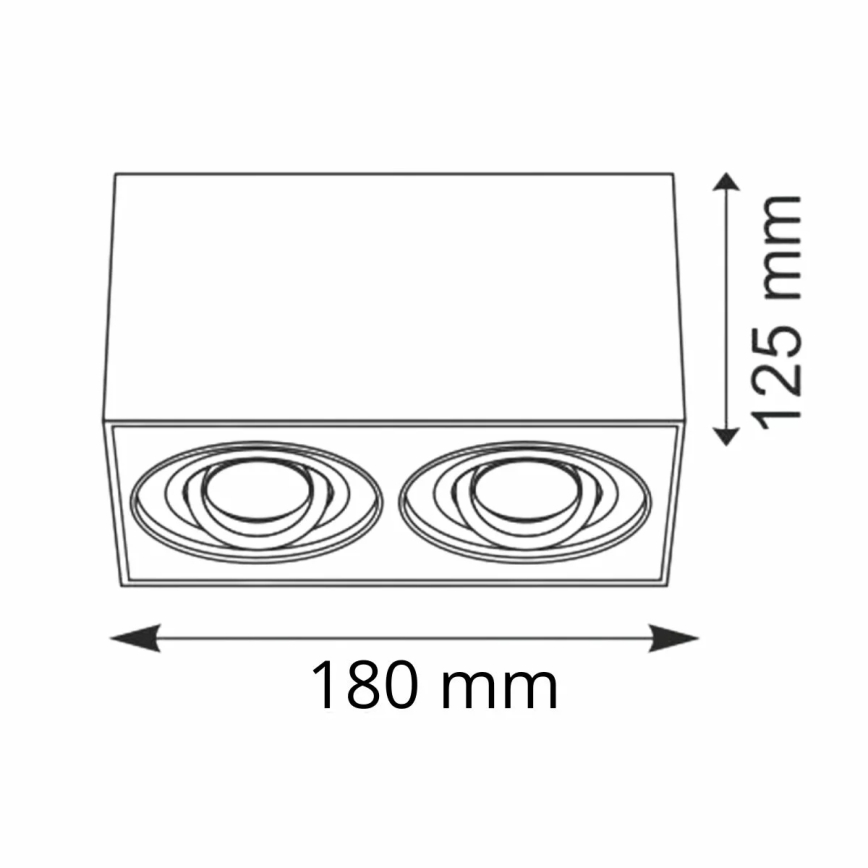 Точково осветление, луна HADAR Q2 2xGU10/10W/230V черна