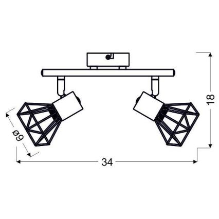 Точково осветление, луна VERVE 2xE14/40W/230V