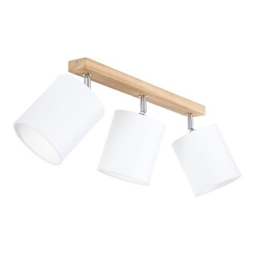 Точково осветително тяло APRILLIA 3xE27/25W/230V, дъб/бяло