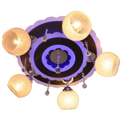 Точково осветително тяло ARONA 5xE27/15W/230V+LED черна