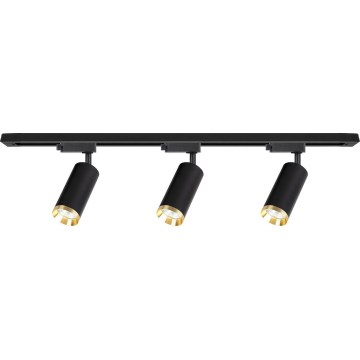 Точково осветително тяло за релсова система MICA 3xGU10/10W/230V черно/златно