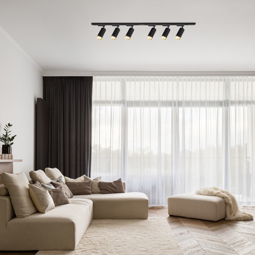 Точково осветително тяло за релсова система MICA 6xGU10/10W/230V черно/златно