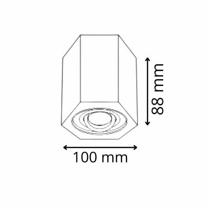 Точково осветление, луна HEXAGON 1xGU10/10W/230V черна