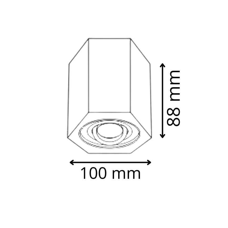 Точково осветление, луна HEXAGON 1xGU10/10W/230V черна