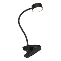 Топ Лайт - LED Димируема сензорна настолна лампа с клип BELLA LED/4,8W/5V 3000-6500K черна
