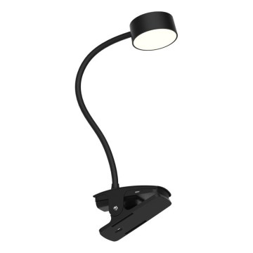 Топ Лайт - LED Димируема сензорна настолна лампа с клип BELLA LED/4,8W/5V 3000-6500K черна