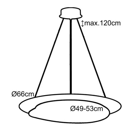 Top Light - LED Димируем пендел STONE LED/51W/230V 3000-6500K + дистанционно управление