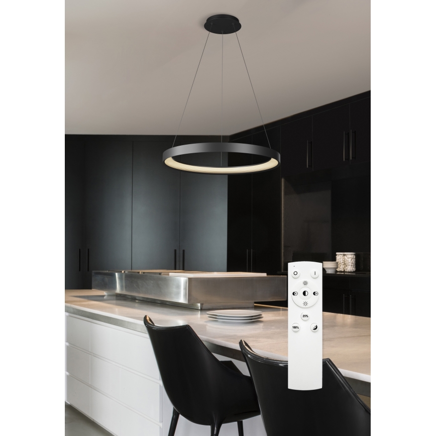 Top Light - LED Димируем пендел ORBIT LED/40W/230V 3000-6500K Ø 50 см черен + дистанционно управление