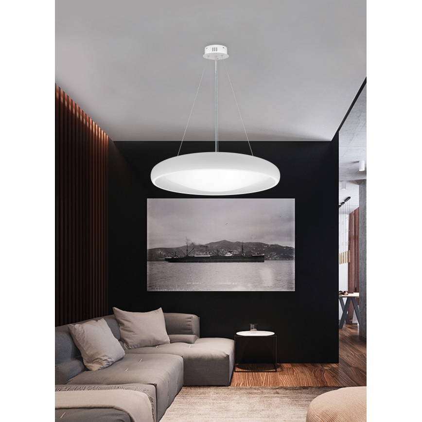Top Light - LED Димируем пендел SALERNO LED/60W/230V 3000-6500K Ø 60 см бял + дистанционно управление