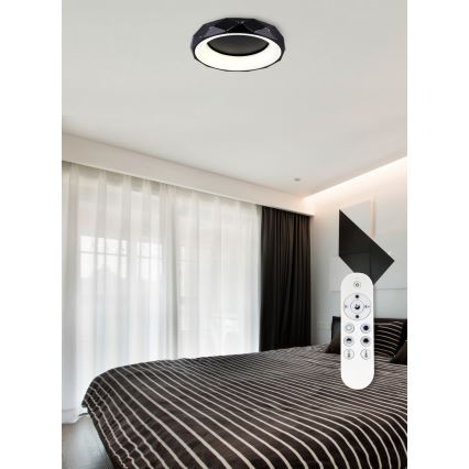 Top Light - LED Димируем плафон APOLO LED/45W/230V черен + дистанционно управление
