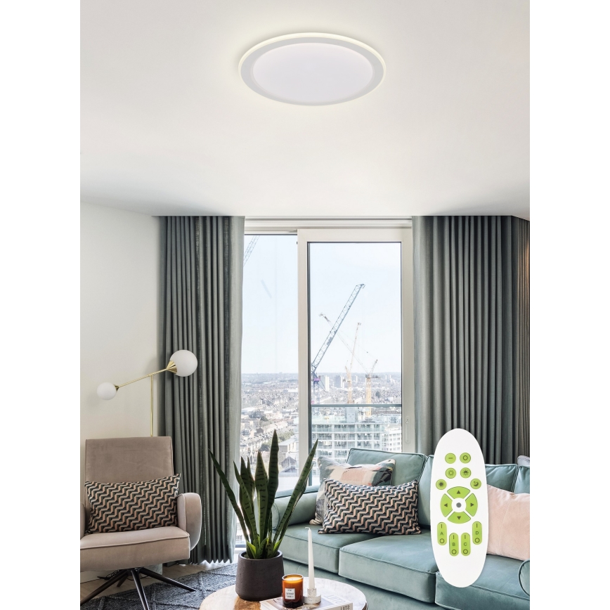 Top Light - LED Димируем плафон NORMAN LED/60W/230V Ø 49 см бял + дистанционно управление