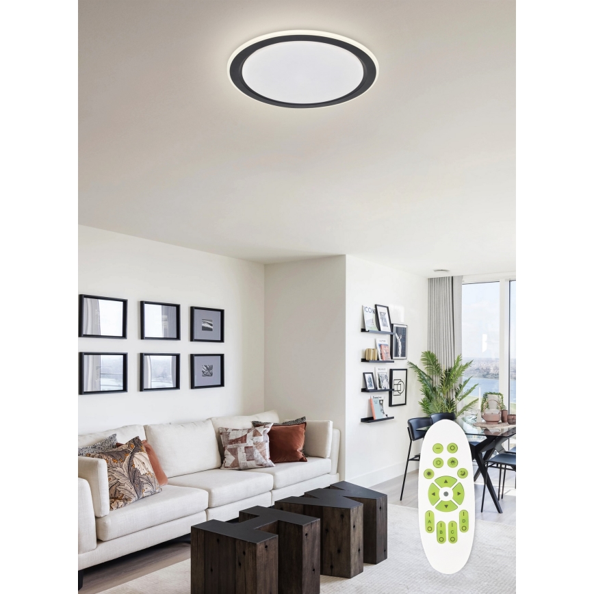 Top Light - LED Димируем плафон NORMAN LED/60W/230V Ø 49 см черен + дистанционно управление