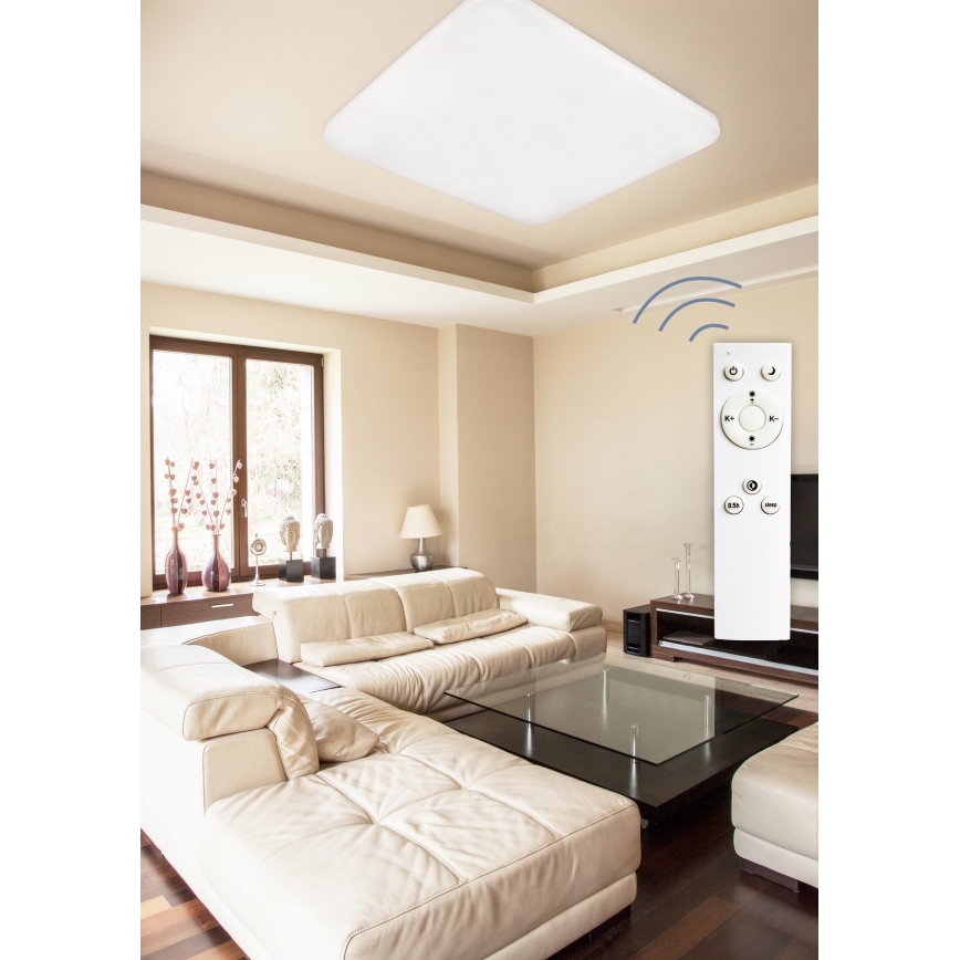 Top Light - LED Димируем плафон OCEAN H80 + д.у. LED/100W/230V квадратен+ дистанционно управление