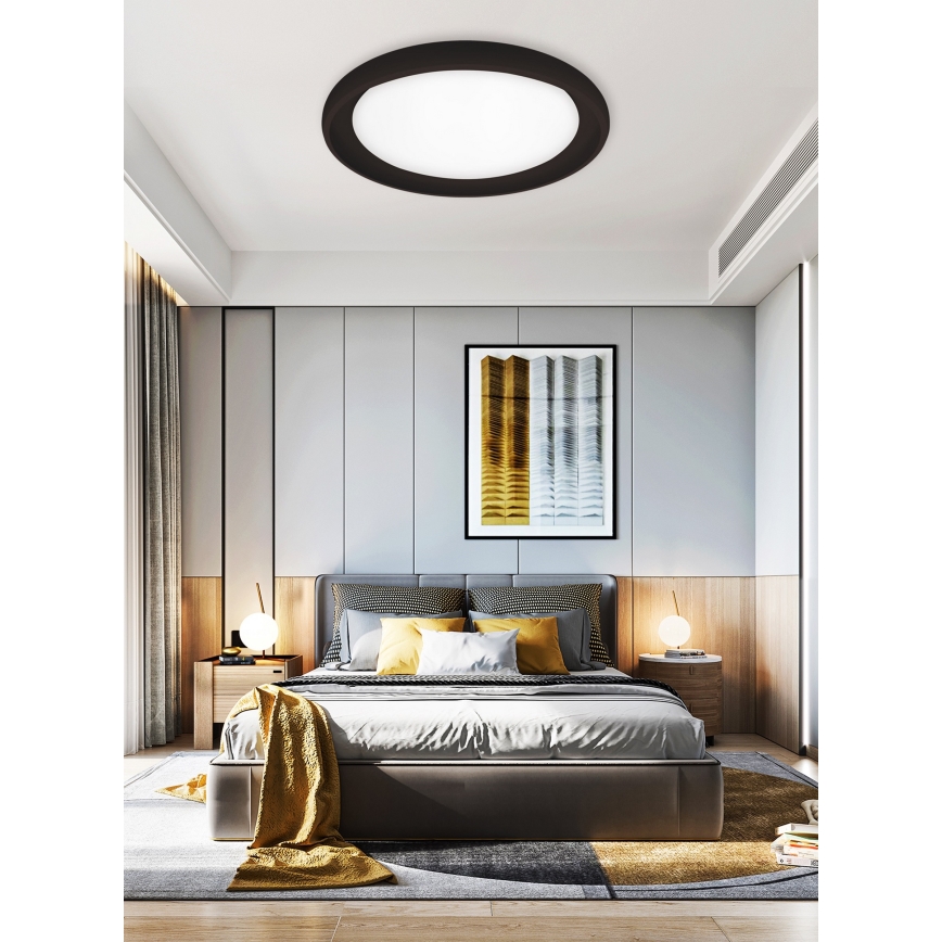 Top Light - LED Димируем плафон SALERNO LED/60W/230V 3000-6500K Ø 60 см черен + дистанционно управление