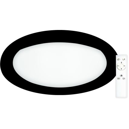 Top Light - LED Димируем плафон SALERNO LED/60W/230V 3000-6500K Ø 60 см черен + дистанционно управление