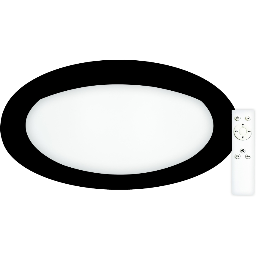 Top Light - LED Димируем плафон SALERNO LED/60W/230V 3000-6500K Ø 60 см черен + дистанционно управление