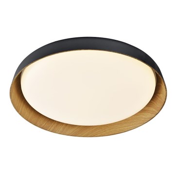 Top Light - LED Димируем плафон SATELLITE LED/36W/230V 3000-6500K Ø 43 см черен/кафяв + дистанционно управление