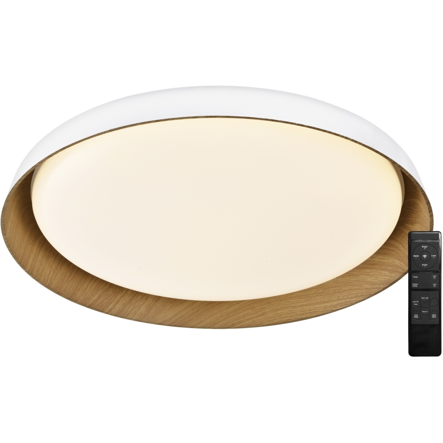 Top Light - LED Димируем плафон SATELLITE LED/48W/230V 3000-6500K Ø 53 см бял/кафяв + дистанционно управление