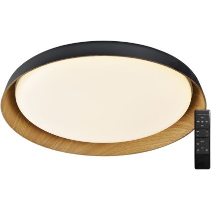 Top Light - LED Димируем плафон SATELLITE LED/48W/230V 3000-6500K Ø 53 см черен/кафяв + дистанционно управление