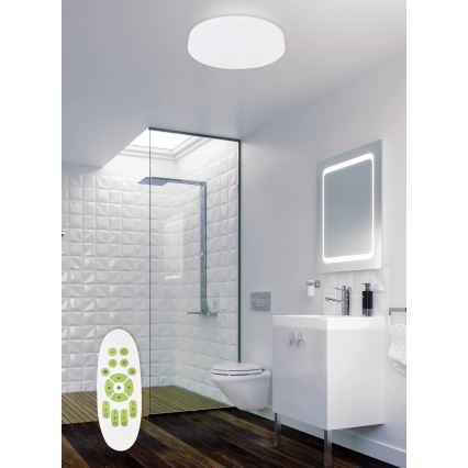 Top Light - LED Димируем плафон за баня TWISTER LED/51W/230V IP44 + дистанционно управление
