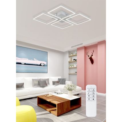 Top Light - LED Димируем полилей за повърхностен монтаж RIVIERA 4xLED/16,25W/230V ъглов бял + дистанционно управление