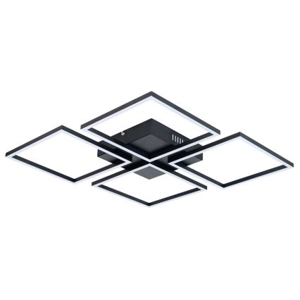 Top Light - LED Димируем повърхностен полилей 4xLED/16,25W/230V черен квадратен + дистанционно