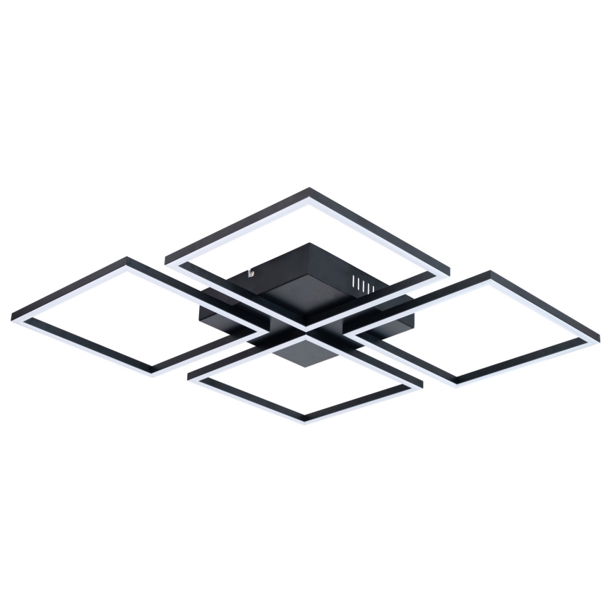 Top Light - LED Димируем повърхностен полилей 4xLED/16,25W/230V черен квадратен + дистанционно