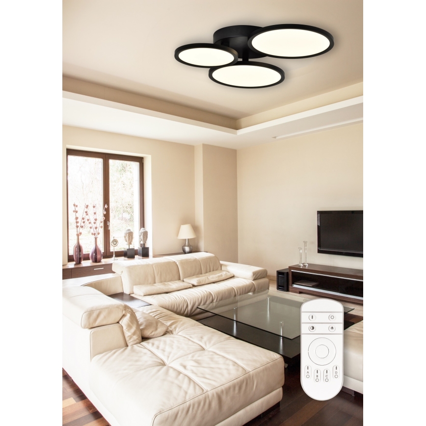 Top Light - LED Димируем повърхностен полилей LED/50W/230V черен + дистанционно