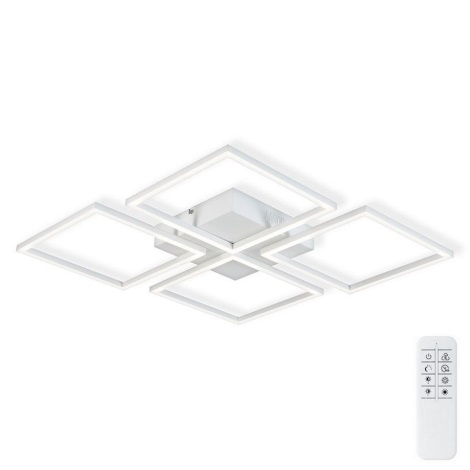 Top Light - LED Димируем повърхностен полилей 4xLED/16,25W/230V бял квадратен + дистанционно