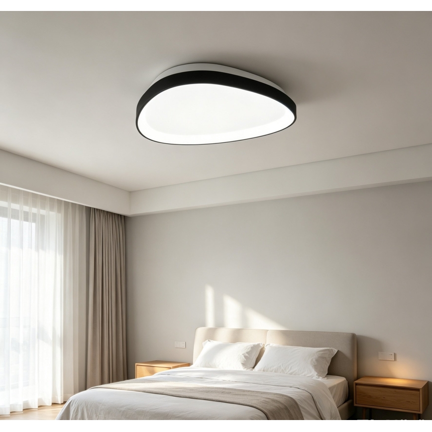 Top Light - LED димируемо таванно осветително тяло ECLIPSE LED/55W/230V 3000-6500K Ø 60 cm черно + с дистанционно управление