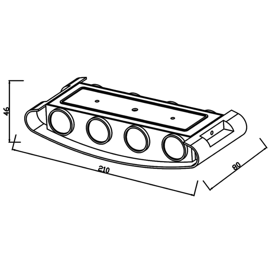 Top Light - LED Екстериорен аплик RAY B LED/8W/230V IP44 4000K бял
