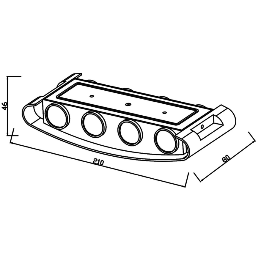 Top Light - LED Екстериорен аплик RAY LED/8W/230V IP44 4000K черен