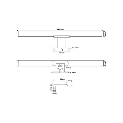 Top Light - LED Лампа за огледало в баня OREGON LED/7W/230V 40 см IP44