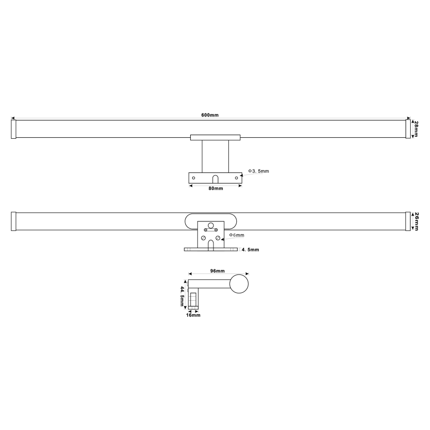 Top Light - LED Лампа за огледало в баня OREGON LED/9W/230V 60 см IP44