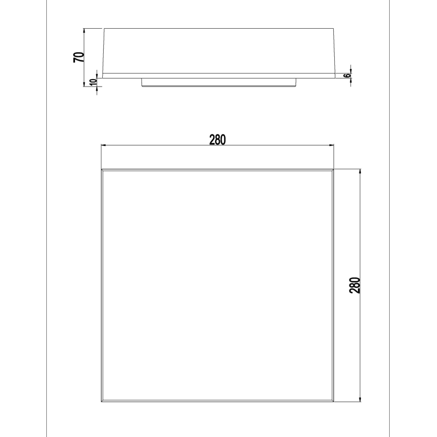 Top Light - LED Димируем таван аплик BOXTER LED/12/18/24W/230V IP54 3000/4000/6500K 28x28 см
