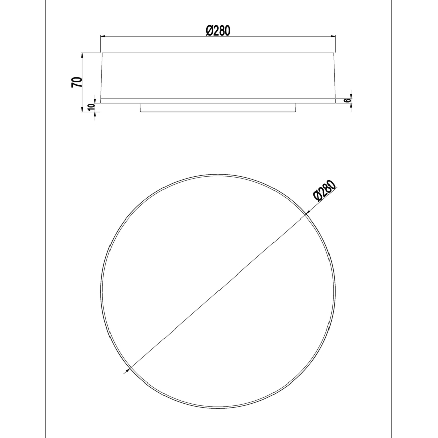 Top Light - LED Димируем плафон за баня BOXTER LED/12/18/24W/230V IP54 3000/4000/6500K Ø 28 см
