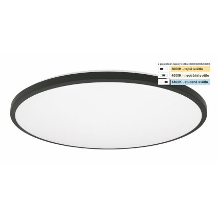 Top Light - LED Плафон за баня ONYX LED/24W/230V IP44 3000/4000/6500K Ø 39 см черен