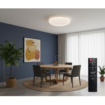Top Light - димируемо LED таванно осветително тяло за баня SPARKLE LED/60W/230V 3000–6500K IP44 Ø 49 см бяло + дистанционно управление