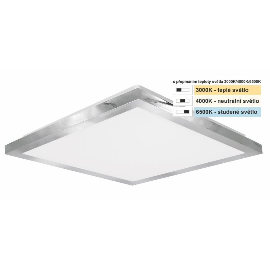 Top Light - LED Плафон за баня SILVER LED/10W/230V IP44 3000/4000/6500K 28x28 см матов хром