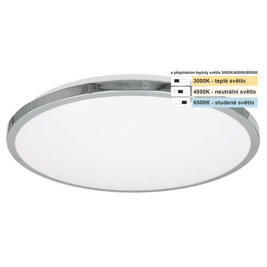 Top Light - LED Плафон за баня SILVER LED/10W/230V IP44 3000/4000/6500K Ø 29 см лъскав хром