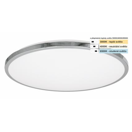 Top Light - LED Плафон за баня SILVER LED/18W/230V IP44 3000/4000/6500K Ø 34 см лъскав хром