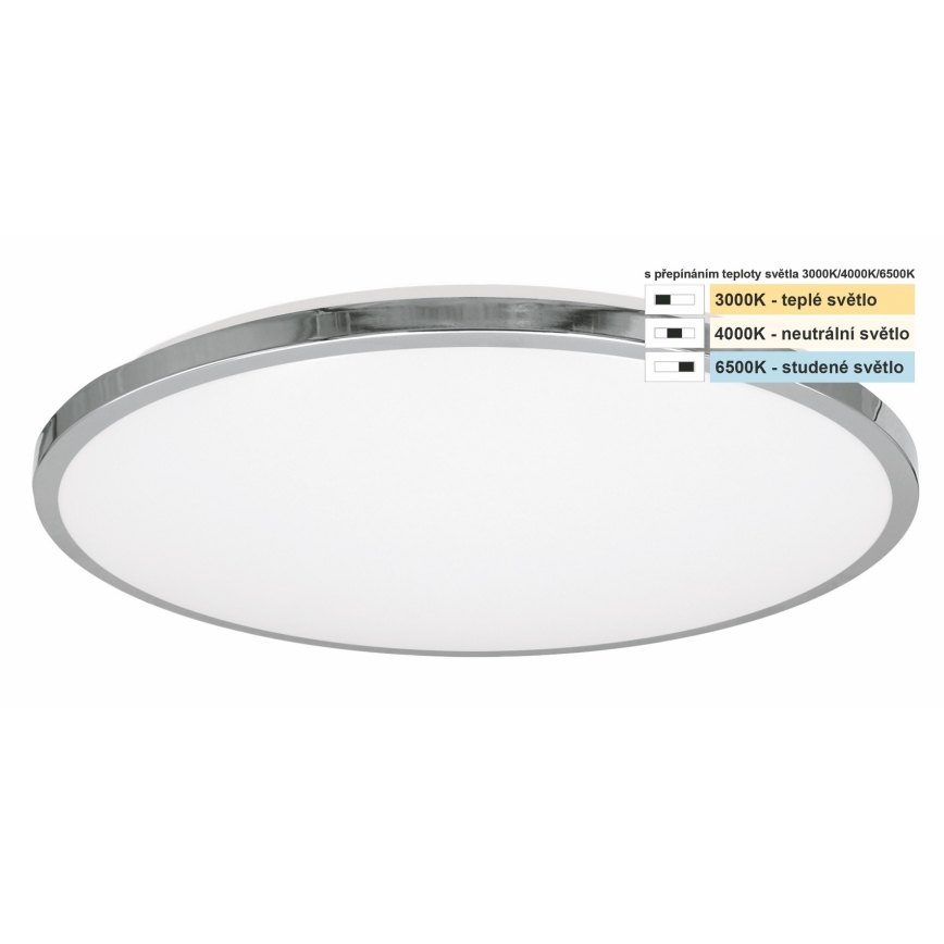 Top Light - LED Плафон за баня SILVER LED/18W/230V IP44 3000/4000/6500K Ø 34 см лъскав хром