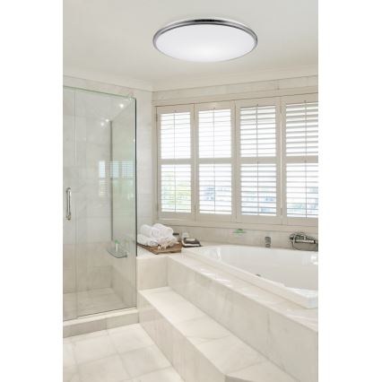 Top Light - LED Плафон за баня SILVER LED/24W/230V IP44 3000/4000/6500K Ø 39 см лъскав хром