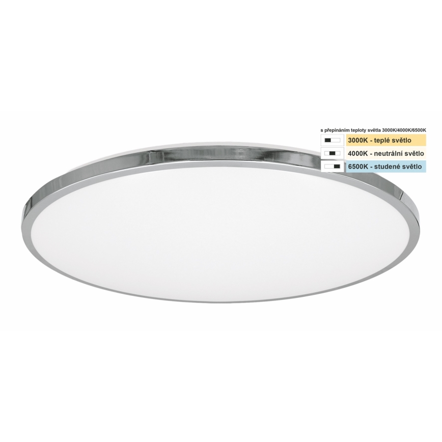 Top Light - LED Плафон за баня SILVER LED/24W/230V IP44 3000/4000/6500K Ø 39 см лъскав хром