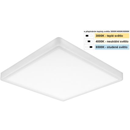 Top Light - LED Плафониера REVIT LED/24W/230V 3000/4000/6500K 30x30 см бял