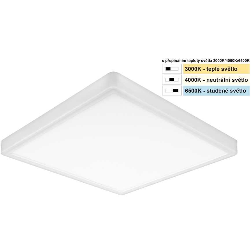 Top Light - LED Плафониера REVIT LED/24W/230V 3000/4000/6500K 30x30 см бял