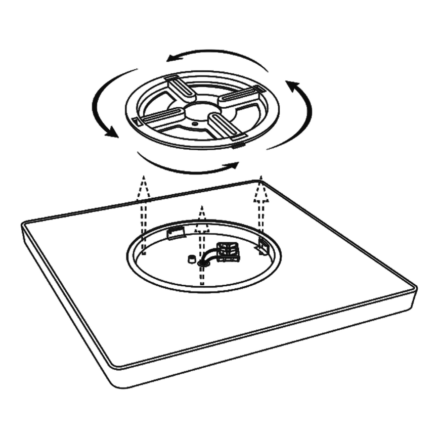 Top Light - LED Димируем плафон REVIT LED/50W/230V 3000-6500K 50x50 см черен + дистанционно управление