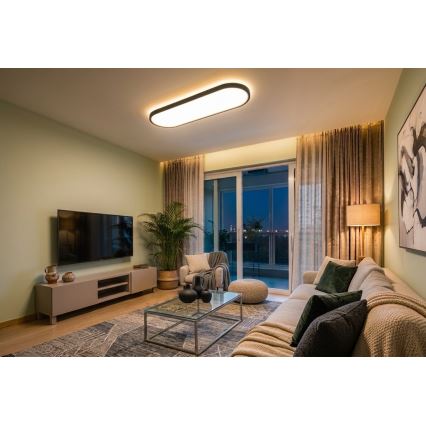 Top Light - LED димируемо таванно повърхностно висящо осветително тяло OVAL LED/36W/230V 3000-6500K черно + дистанционно управление