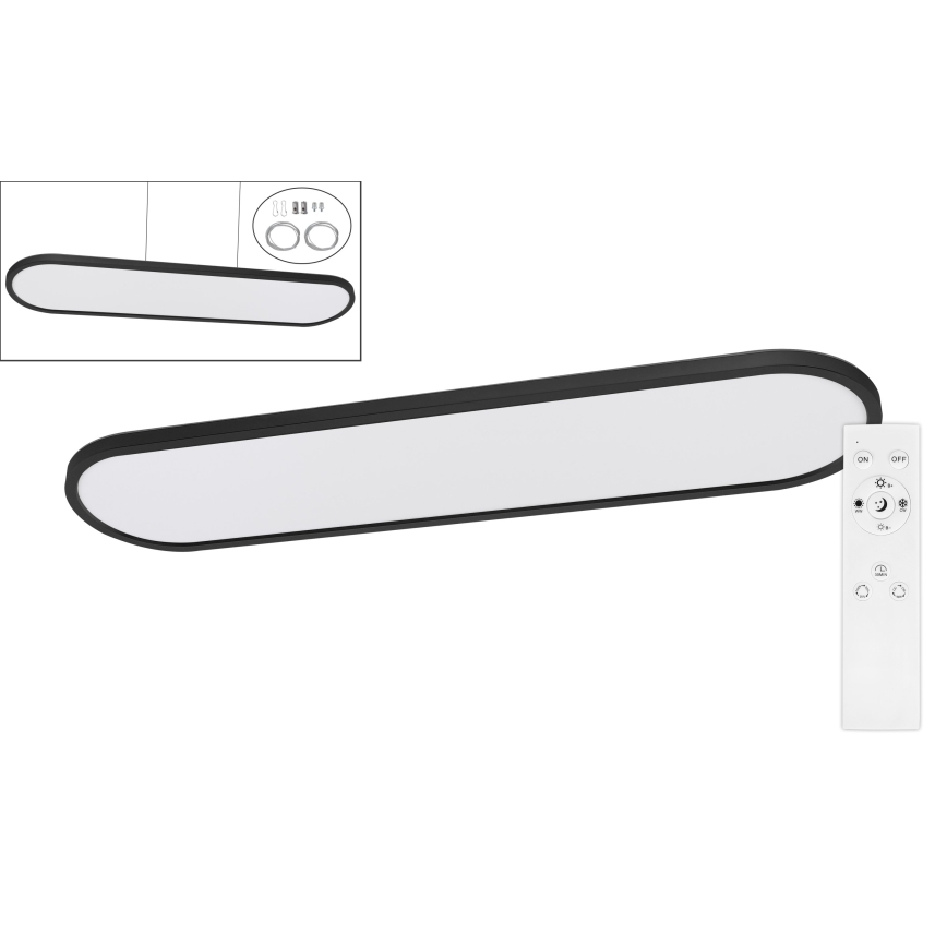 Top Light - LED димируемо таванно повърхностно висящо осветително тяло OVAL LED/36W/230V 3000-6500K черно + дистанционно управление