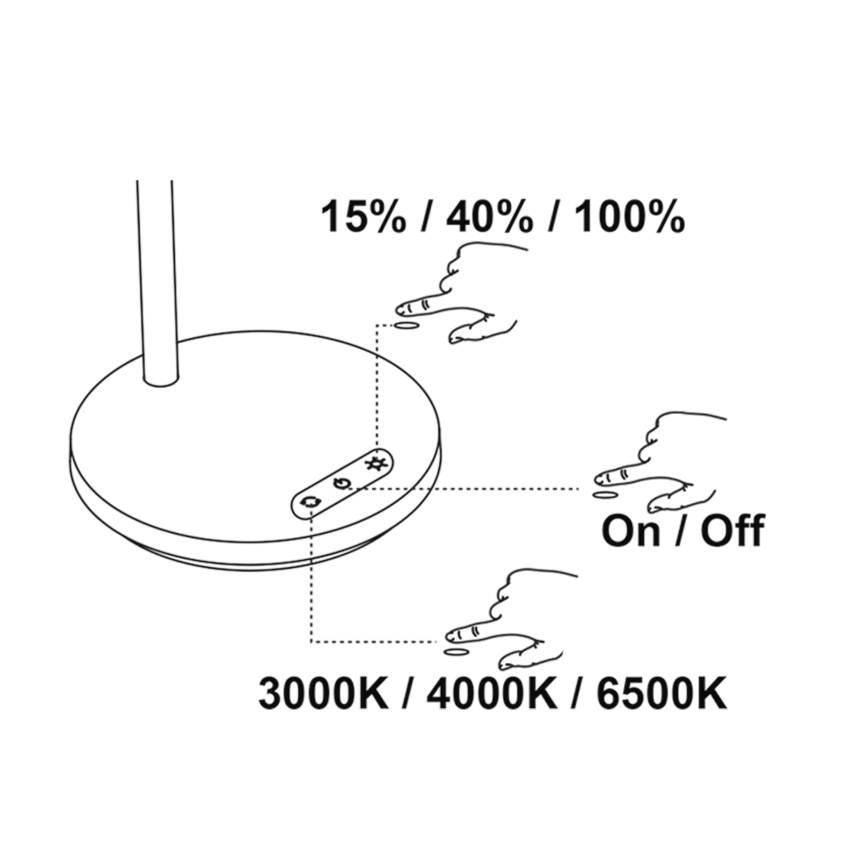 Top Light - LED Регулируема Настолна Лампа BELLA LED/4,8W/5V 3000/4000/6500K бяла